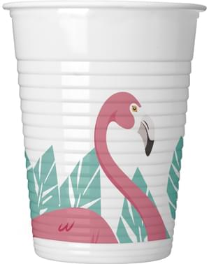 Set 8 gelas plastik Flamingo Pink