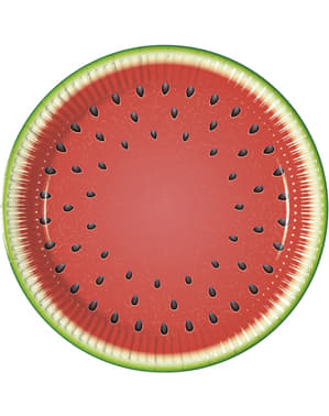 8 Teller Set mit Wassermelonen Motiv