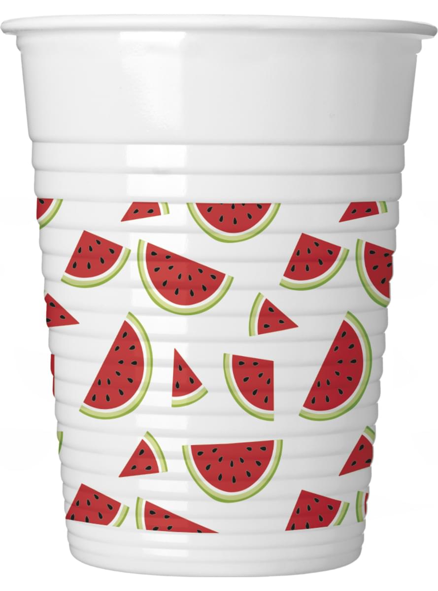 8 vasos de plástico de sandia