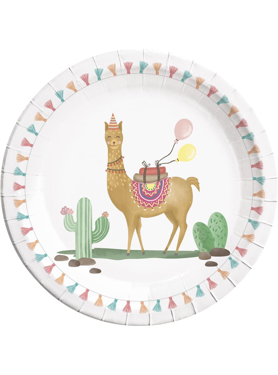 8 Cactus and Llama plates (23 cm)