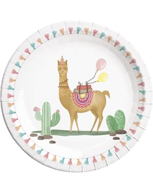 8 Cactus and Llama plates (23 cm)