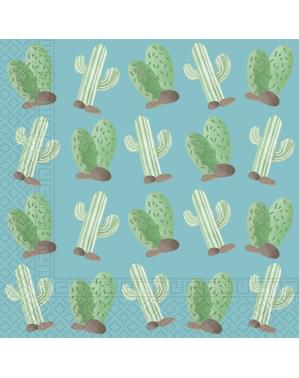 20 Serviettes en papier cactus et lama