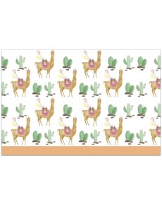 Nappe en plastique cactus et lama