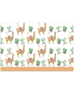 Nappe en plastique cactus et lama