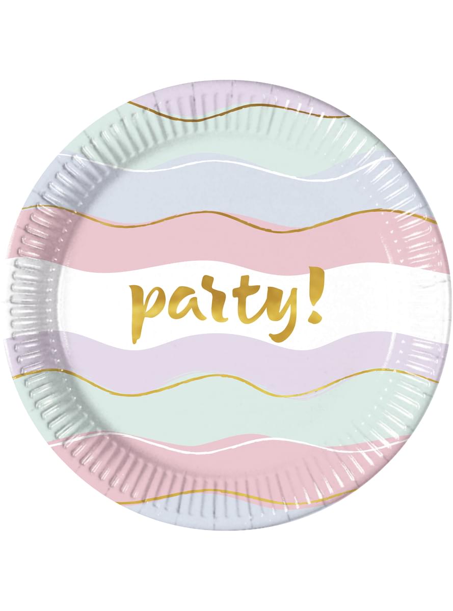 8 assiettes élégantes  ton pastel