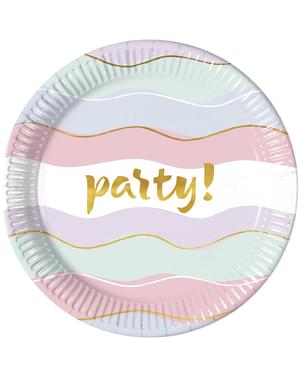 8 platos de elegante tonos pastel (23 cm)