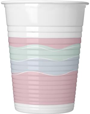 Set 8 gelas plastik Pastel Hues Elegant