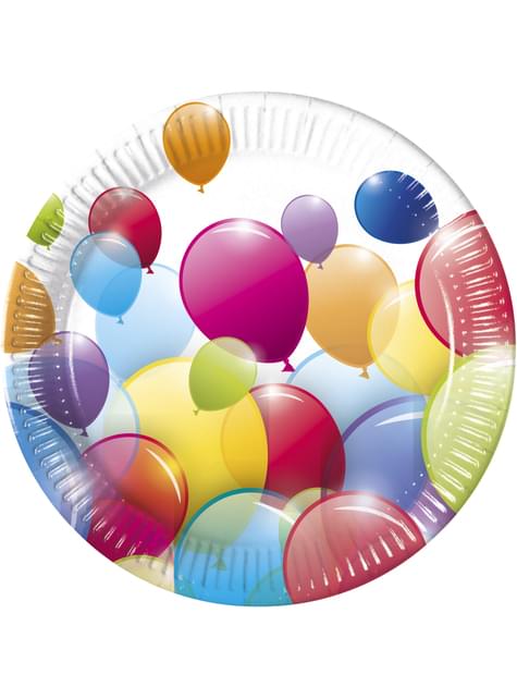 8 piatti di palloncini arcobaleno (23 cm) per feste e compleanni