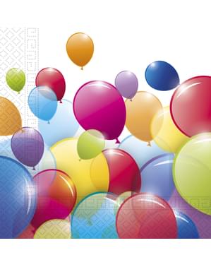 Set 20 servetter regnbågsballonger