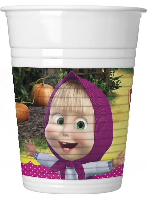 Sæt af 8 Masha og bjørnen papir kopper