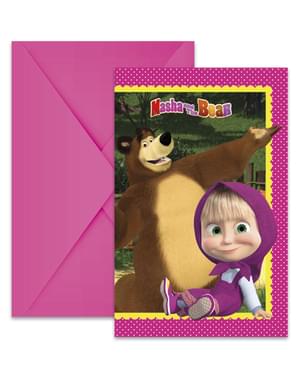 6 convites de Masha e o Urso