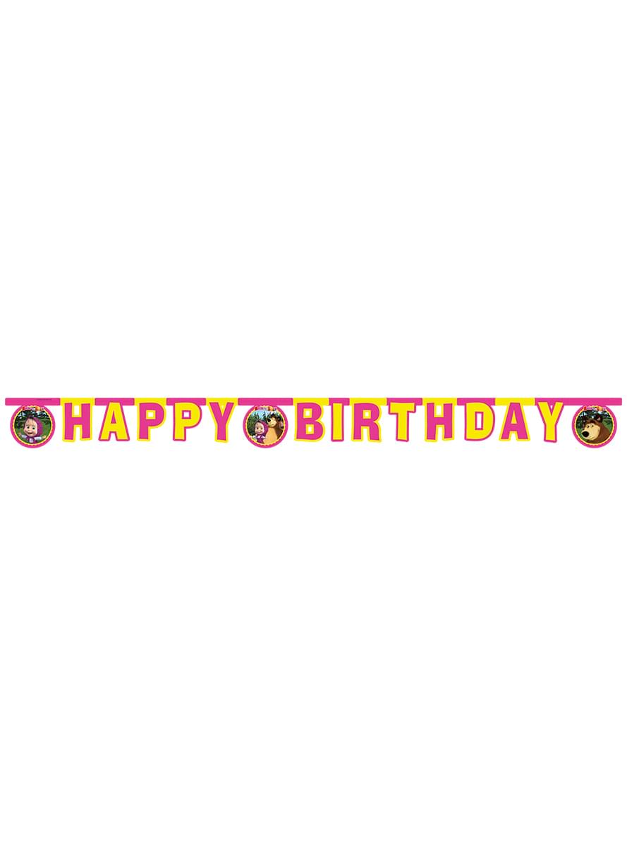 Ghirlanda 'Happy Birthday' di Mascha e l'Orso