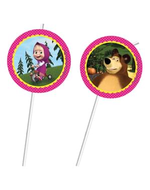 6 Strohhalme Set - Mascha und der Bär