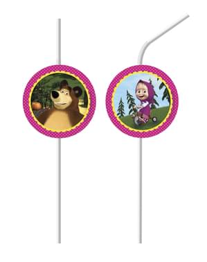 6 Strohhalme Set - Mascha und der Bär