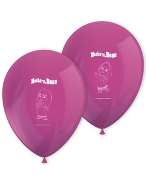 8 globos de látex de Masha y el Oso (30 cm)