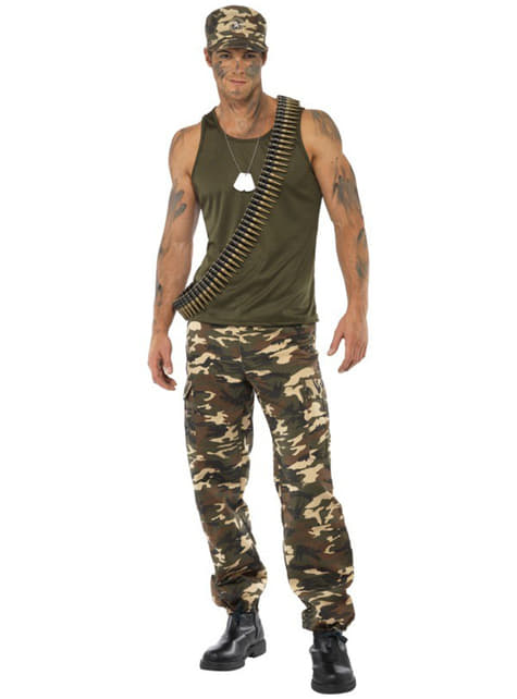 Men's Special Forces Army Fancy Dress Costume Stag Do Adults 