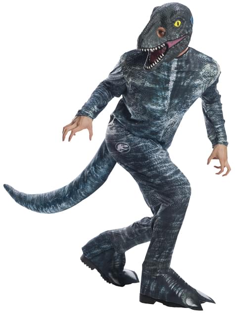 Blue the Velociraptor Dinosaur Costume for Adults - Jurassic World ...