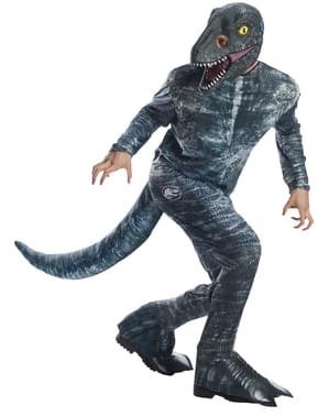 Costum de dinozaur Velociraptor albastru pentru adulți - Jurassic World