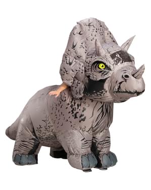 Costum de dinosaur Triceratops gonflabil pentru adulți - World Jurassic