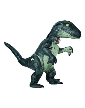 Costume da dinosauro Velociraptor Blu gonfiabile prestige per adulto - Jurassic World