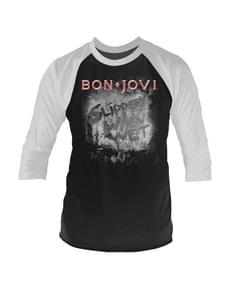 T-shirt Slippery When Wet manga 3/4 para adulto - Bon Jovi