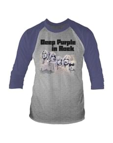 T-shirt In Rock manga 3/4 para adulto - Deep Purple