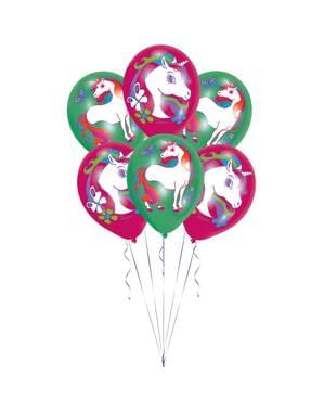6-teiliges Einhorn Latex-Luftballon Set für Kinder