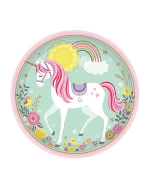 8 assiettes de princesse licorne