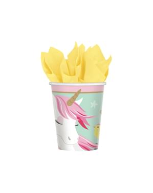 8 copos de princesa unicórnio - Pretty Unicorn
