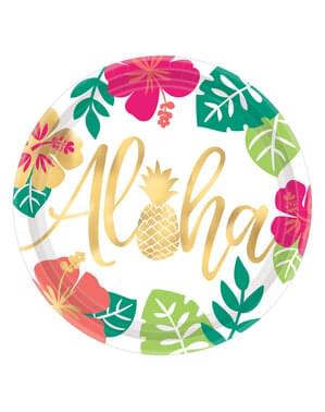 8 db nagy Hawaii tányér (27 cm) - Aloha