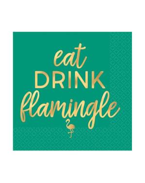 Sæt af 16 flamingo drinks servietter