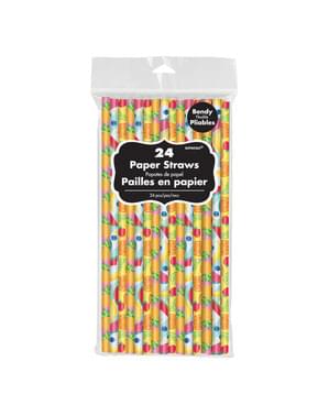 24 tutti fruti paper straws