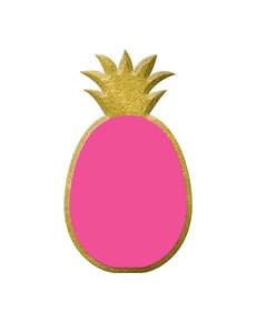 Quadro de ardósia decorativo de ananás rosa e dourada