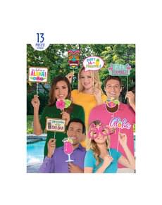 13 accessoires pour photocall de Tiki Hawaï