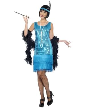 Déguisement de charleston bleu pour femme