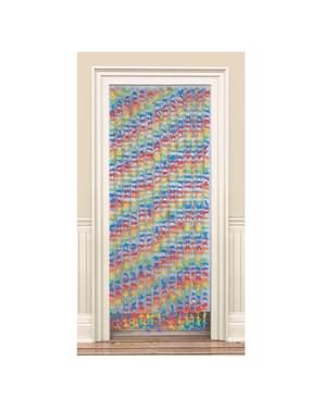 Curtain with multicoloured flowers