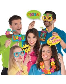 13 accessoires variés pour photocall Hawaï