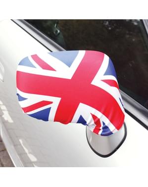 イギリスの旗が付いている2つの裏側ミラーカバーのセット