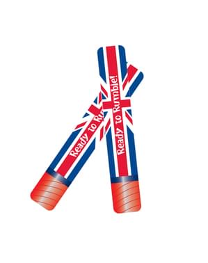 2 matraques gonflables avec le Drapeau Royaume-Uni