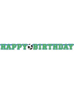 Grinalda Feliz Aniversário de bolas de futebol