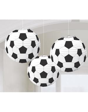 Set 3 hängande dekorationssfärer fotbollar