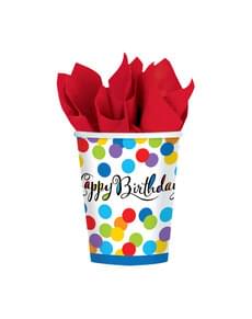 18 colourful polka dots paper cups