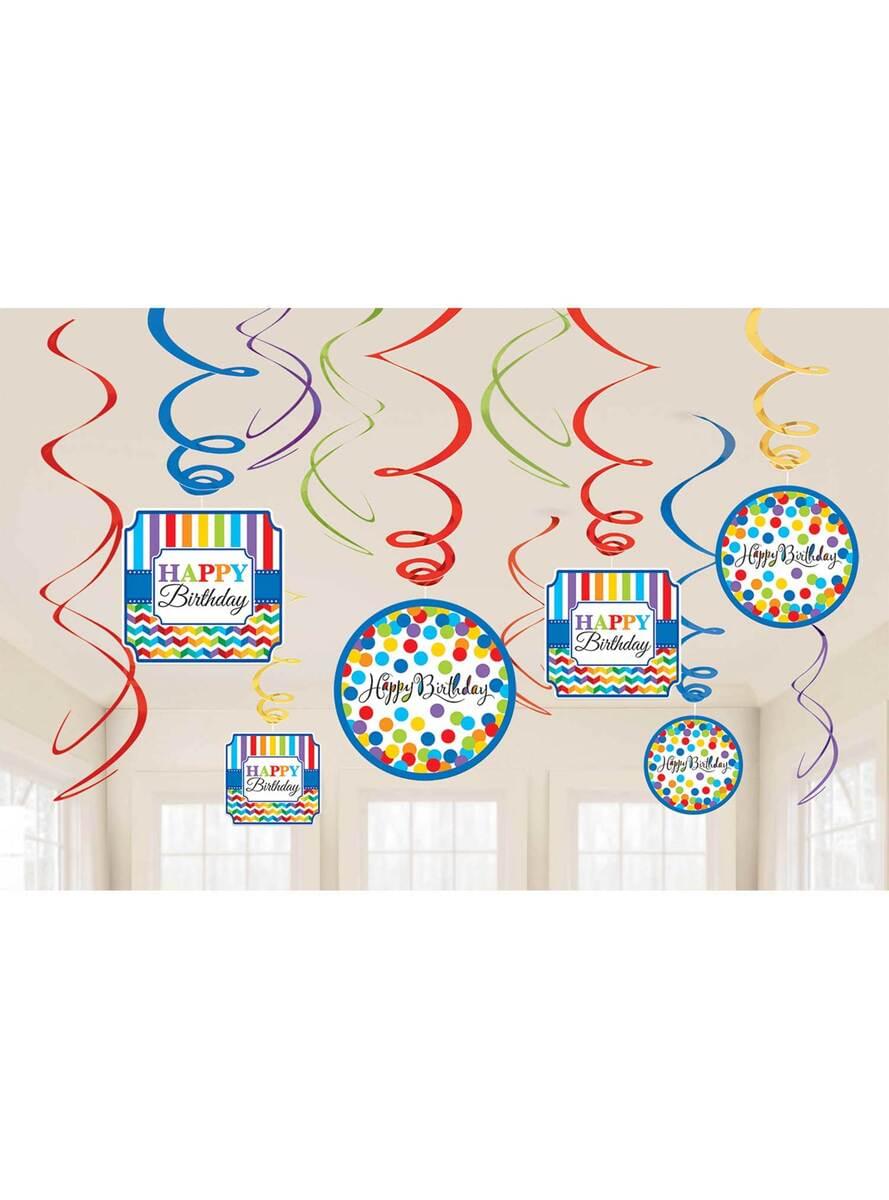 Kit de 12 decoraciones colgantes de lunares de colores