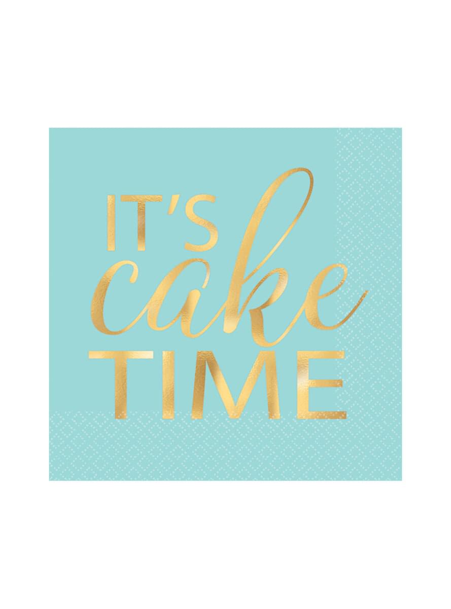 16 Serviettes en papier  it's cake time