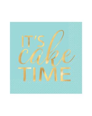 16 guardanapos de bebida it's cake time (13x13 cm)