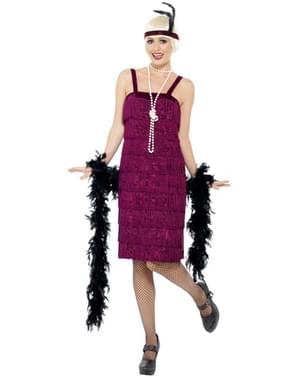 Kostum Dewasa Gadis Flapper Maroon