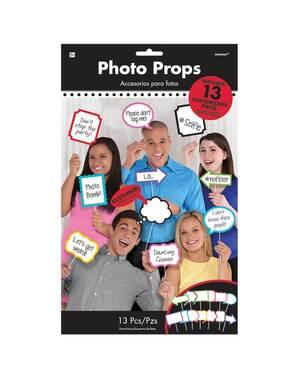 Set de 13 accesorii pentru photobooth mesaje
