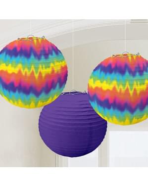 Set of 3 Hippie Party hanging decorative spheres