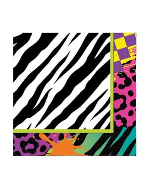 16 Serviettes en papier décoration année 80