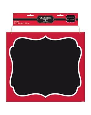 Hangend blackboard met rood frame